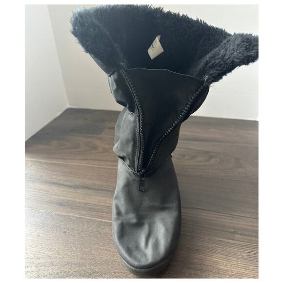 Walkables Comfort Shoes Black Front Zip Lined Winter Heel Boots Size 9 - Picture 10 of 12